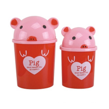 Rojo diseño de cerdo Flip-on basura de residuos (A11-5802)